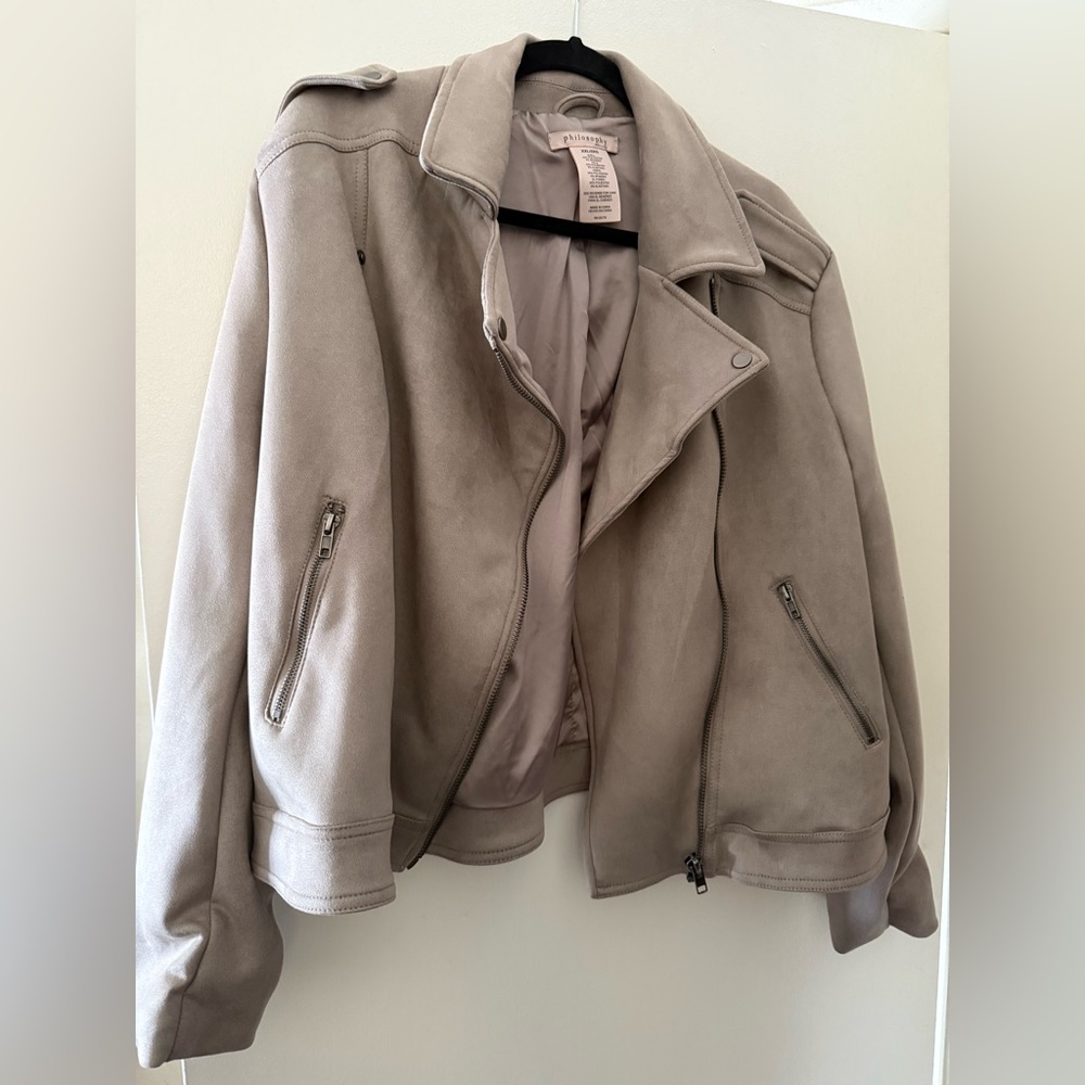 Philosophy Gray Jacket with Zipper Accents